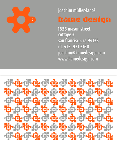 image of kame design business card